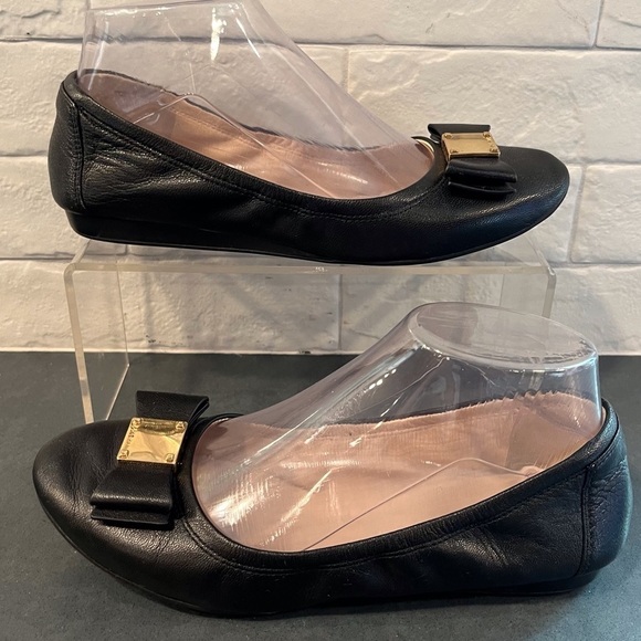 Cole Haan Grand 0s sz 6.5 Tali black leather bow tie ballet flats - Picture 4 of 11